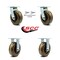 Service Caster 6 Inch High Temp Phenolic Caster Set with Roller Bearings 2 Swivel Lock 2 Rigid SCC-30CS620-PHRHT-BSL-2-R-2 - alternate 6